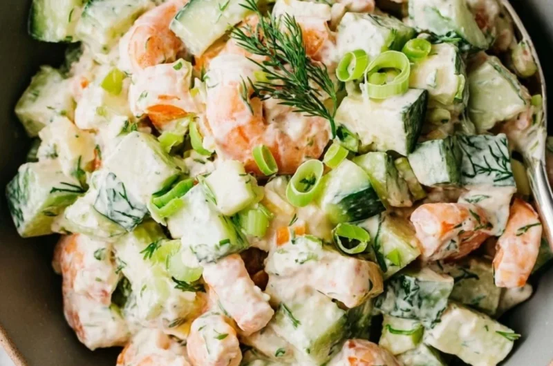 Fresh Cucumber Shrimp Salad with vibrant vegetables and shrimp