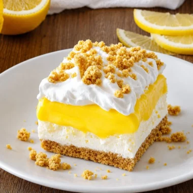 Delicious Heavenly Oreo Lemon Dessert with lemon filling and Oreo crust