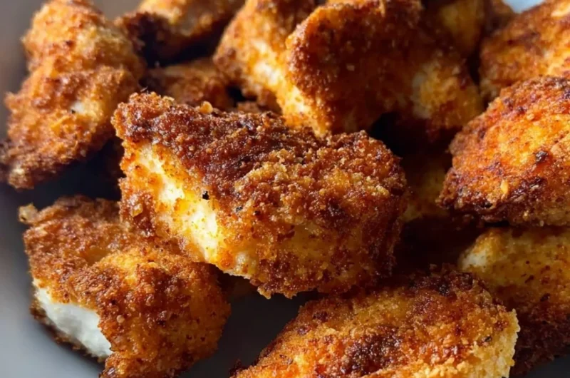 Crispy Keto Air Fryer Chicken Nuggets served on a plate