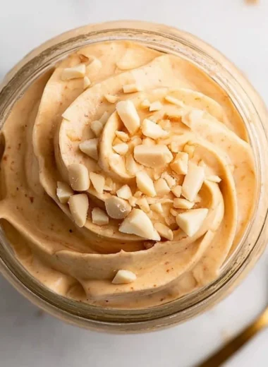 Delicious Keto Peanut Butter Mousse in a bowl with a spoon