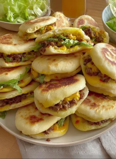 Freshly baked Plof Bread Rolls on a wooden table