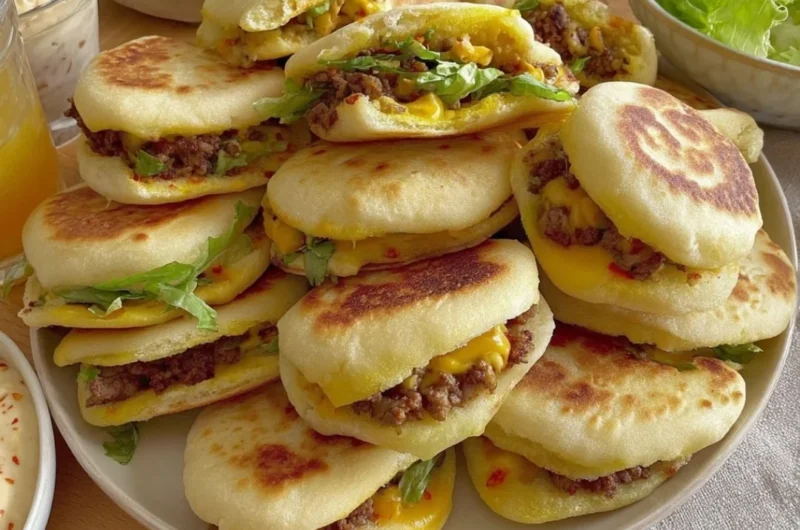 Freshly baked Plof Bread Rolls on a wooden table