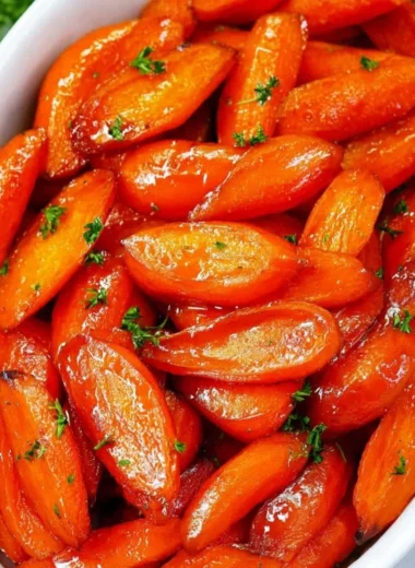 Delicious brown sugar glazed carrots served as a side dish