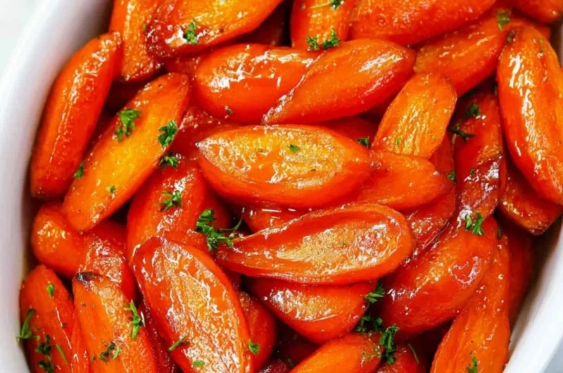 Delicious brown sugar glazed carrots served as a side dish
