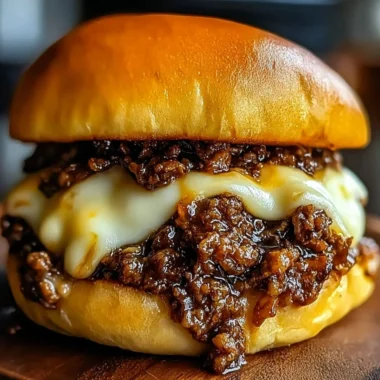 Cheesy Philly Cheesesteak Sloppy Joes prepared in a skillet