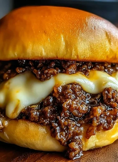 Cheesy Philly Cheesesteak Sloppy Joes prepared in a skillet