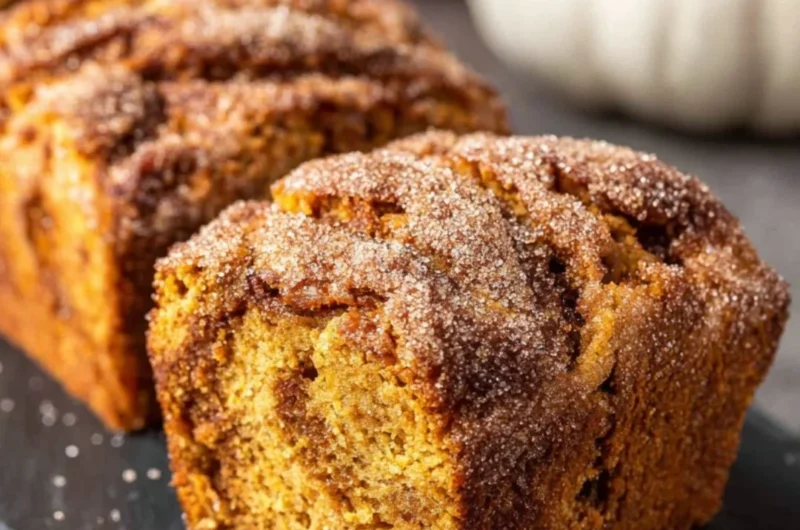 Cinnamon Swirl Pumpkin Bread Minis fresh out of the oven, perfect for fall snacking.