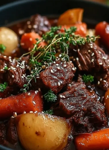 Delicious Korean Style Pot Roast with tender meat and aromatic spices