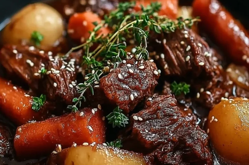Delicious Korean Style Pot Roast with tender meat and aromatic spices