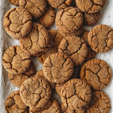 Baked old fashioned soft molasses sugar cookies on a cooling rack