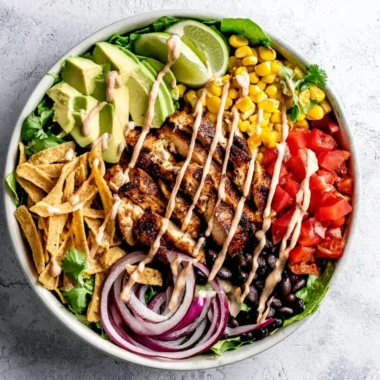 Spicy Southwest Avocado Chicken Salad with fresh ingredients and vibrant colors