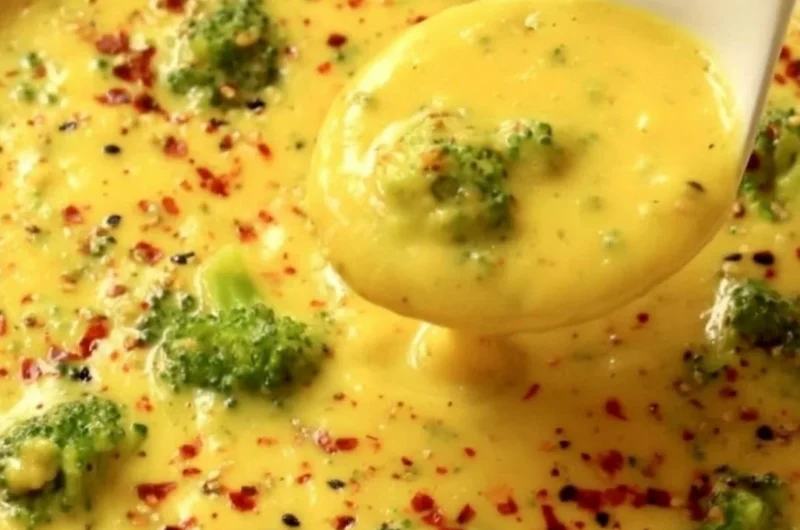 Vegan broccoli potato soup served in a bowl with fresh herbs on top