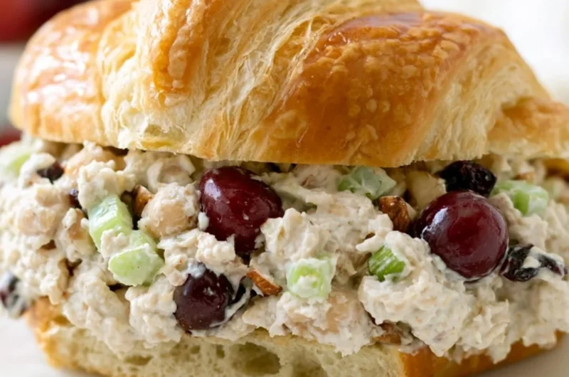 Fresh Vegan Chicken Salad with colorful vegetables and plant-based protein