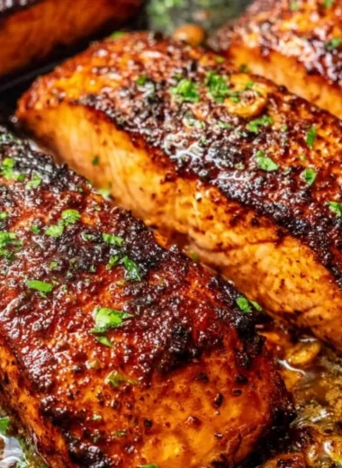 Delicious Cajun Honey Butter Salmon served with sides.