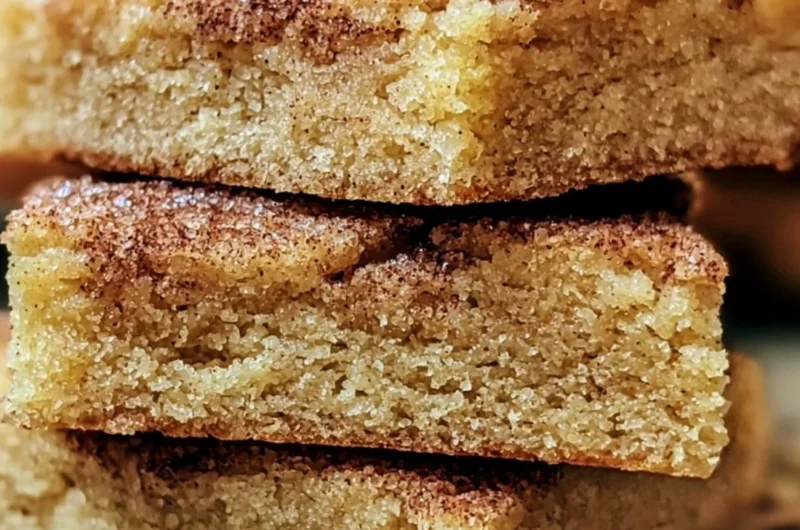 Delicious chewy snickerdoodle cookie bars with cinnamon sugar topping