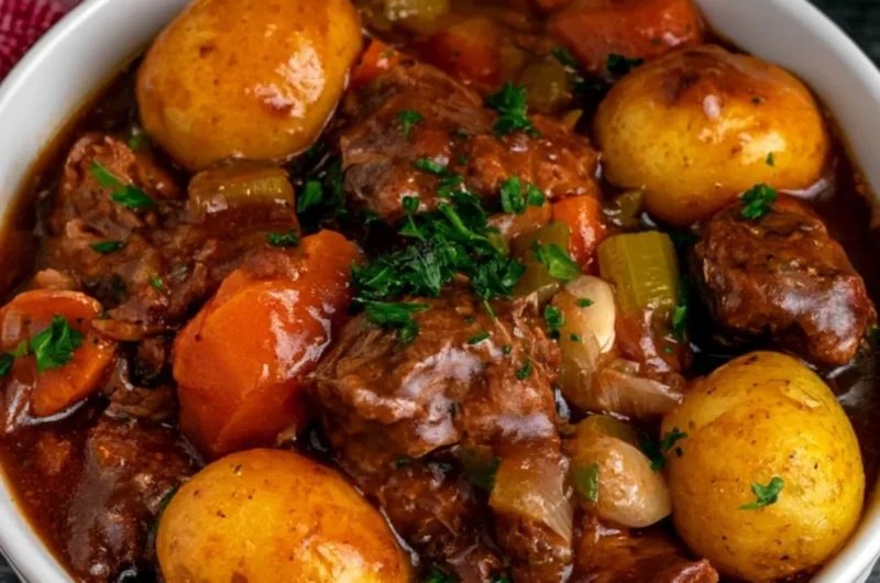 Delicious crock pot beef stew with tender meat and vegetables
