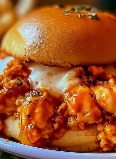 Delicious Cajun Chicken Sloppy Joes served on a bun with toppings