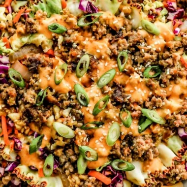 Delicious inside out egg roll bowl filled with vegetables and protein