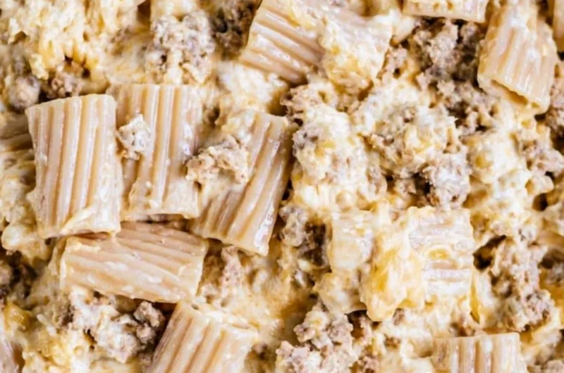 Delicious homemade cheeseburger pasta served in a bowl