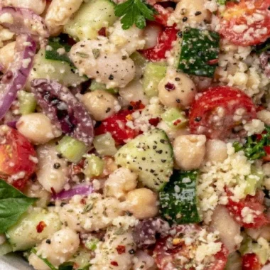 Italian White Bean Salad with fresh vegetables and herbs