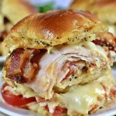 Delicious Kentucky Hot Brown Sliders ready to serve.