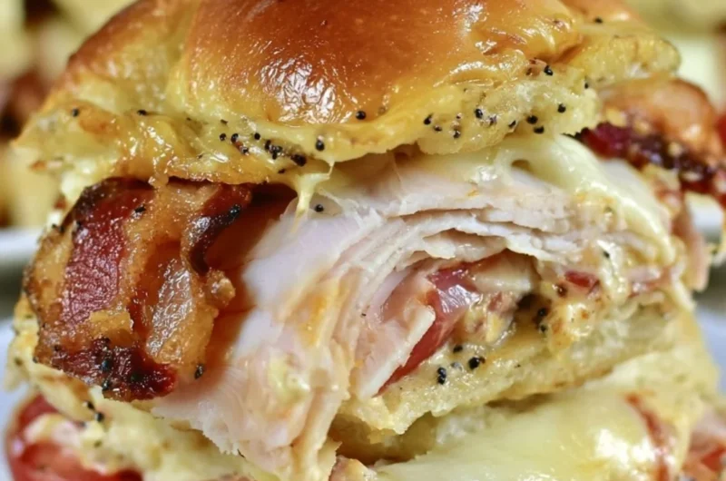 Delicious Kentucky Hot Brown Sliders ready to serve.