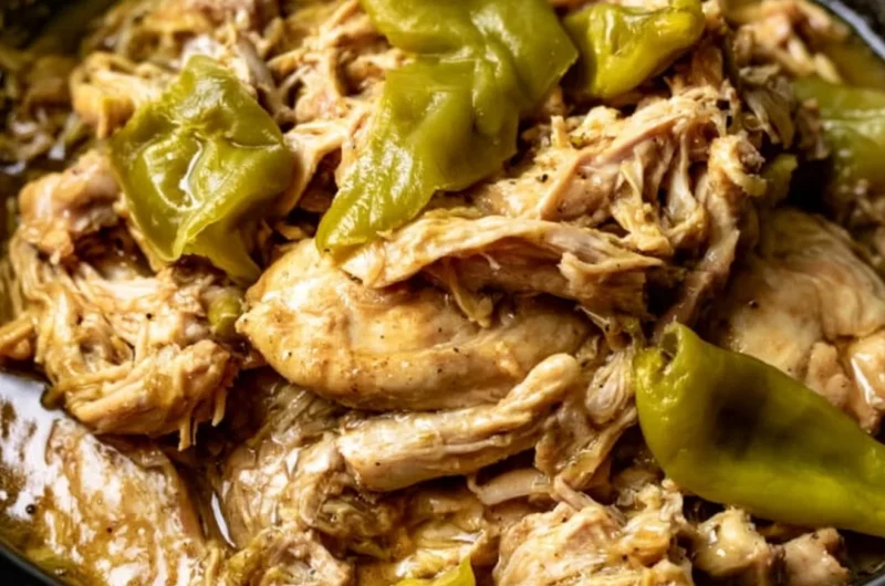 Delicious Mississippi Chicken served on a plate with herbs and spices