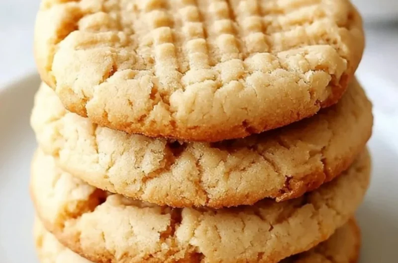 Thick and chewy peanut butter cookies on a cooling rack.