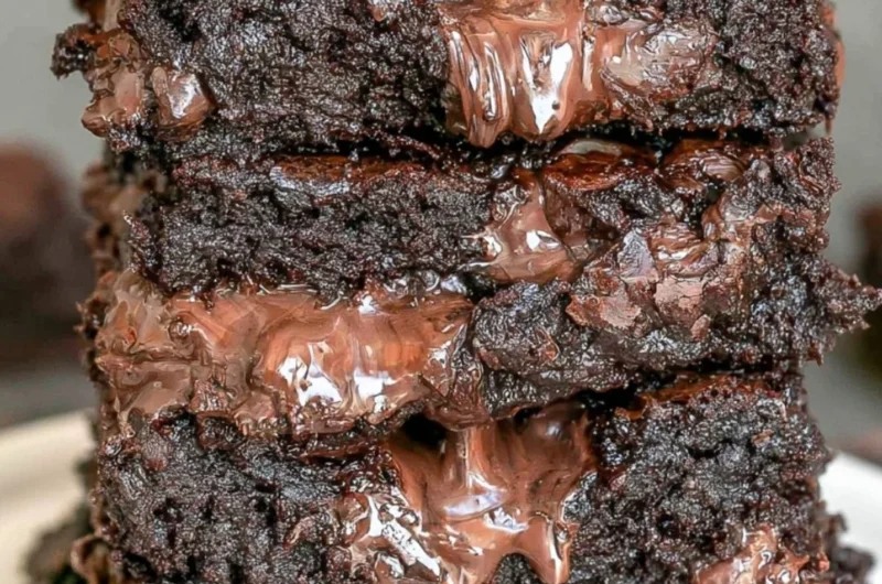 Delicious 100 calorie fudge brownies served on a plate, ideal for dessert lovers.