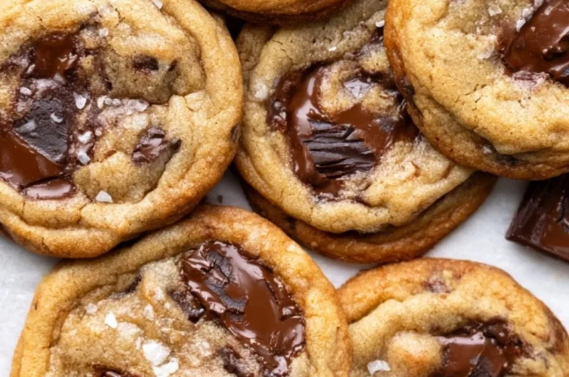 Delicious brown butter chocolate chip cookies fresh out of the oven