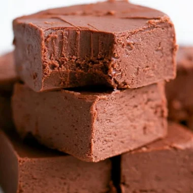 Delicious easy 3-ingredient chocolate fudge ready to enjoy in a dish